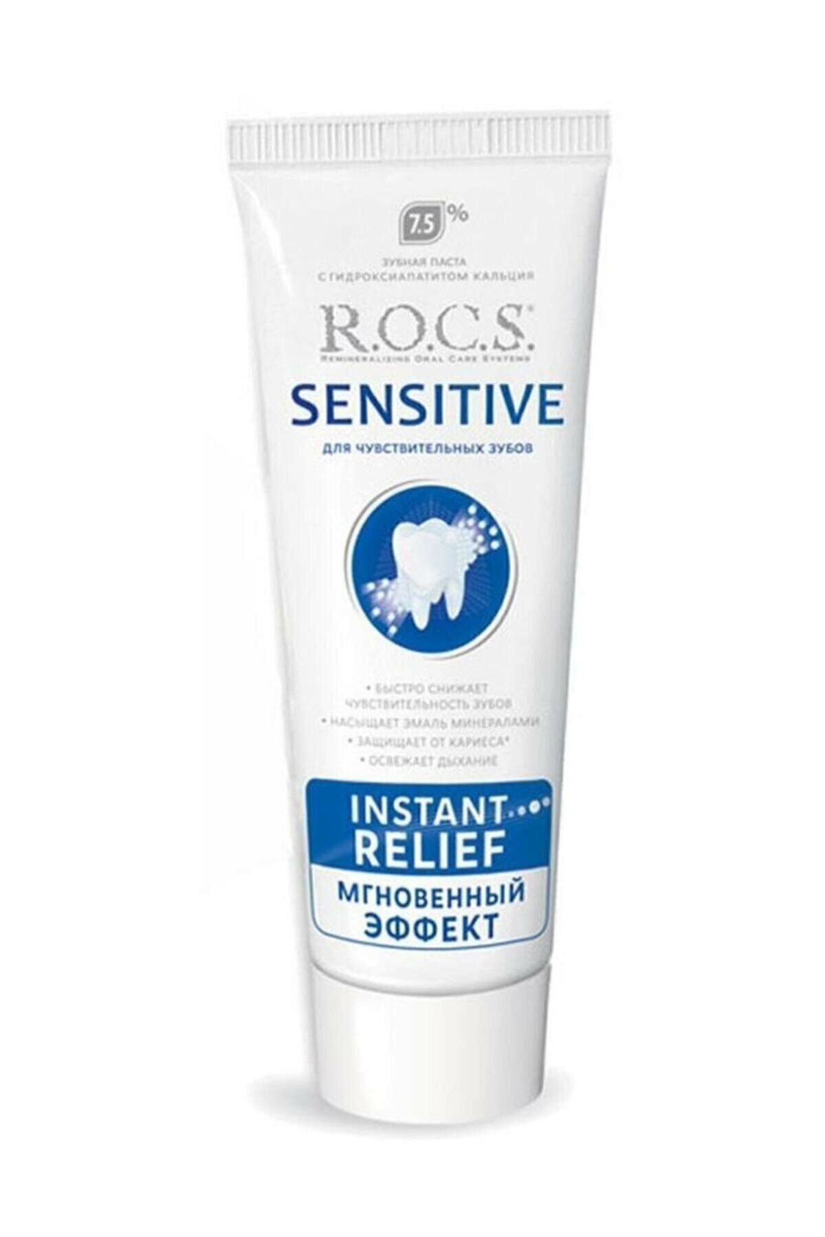 R.O.C.S.-Sensitive Instant Relief Toothpaste Against Sensitivity Fluoride Free 75 ml 2