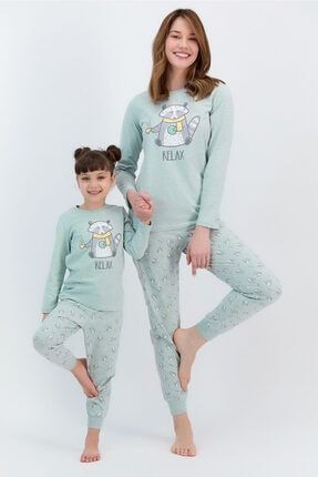 Kadın Uzun Kol Relax Yazılı Pijama Takımı RP-2578