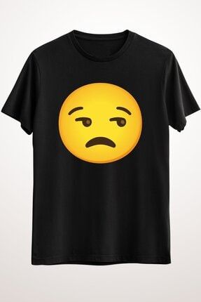 Erkek Siyah Emoji Unamused Face Gift For Emoji Lovers Classic T-shirt GR1850
