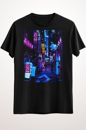 Erkek Siyah Blue Tokyo Alleys Classic T-shirt GR1368