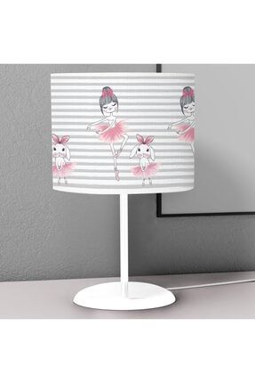Pembe Balerin Tavşan Desenli Çocuk Odası Dijital Baskılı Çocuk Odası Masaüstü Abajur Avize 00011041031