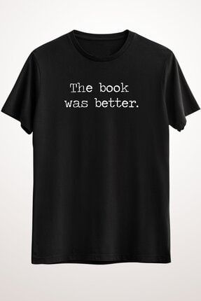Erkek Siyah The Book Was Better Essential T-shirt GR2892