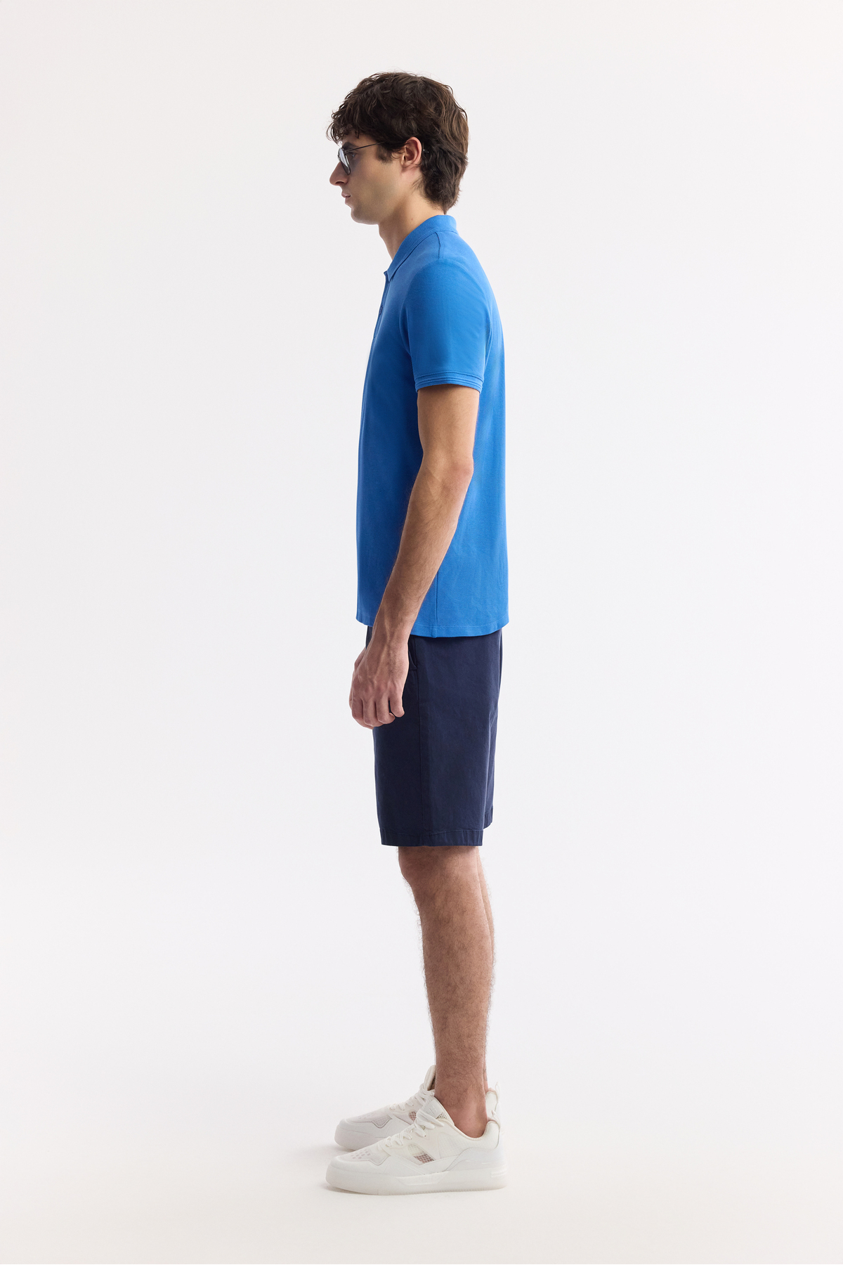 تیشرت مردانه یقه polo آبی کمرنگ 100% پنبه مدل Basic Regular Fit B001032