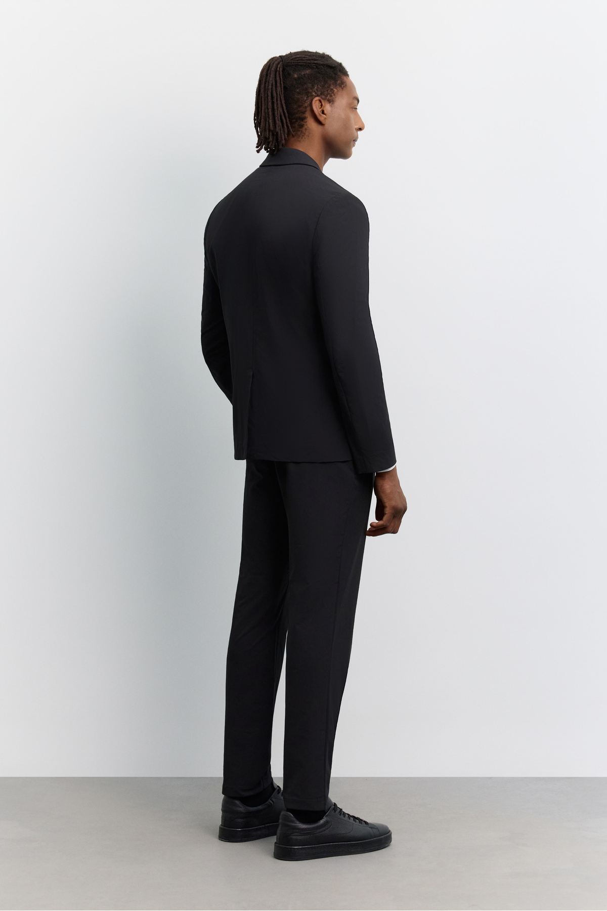کت مردانه مشکی یقه مونو دکمه‌دار پارچه تکنیکال ضد آب و چروک Comfort Slim Fit A62Y4000