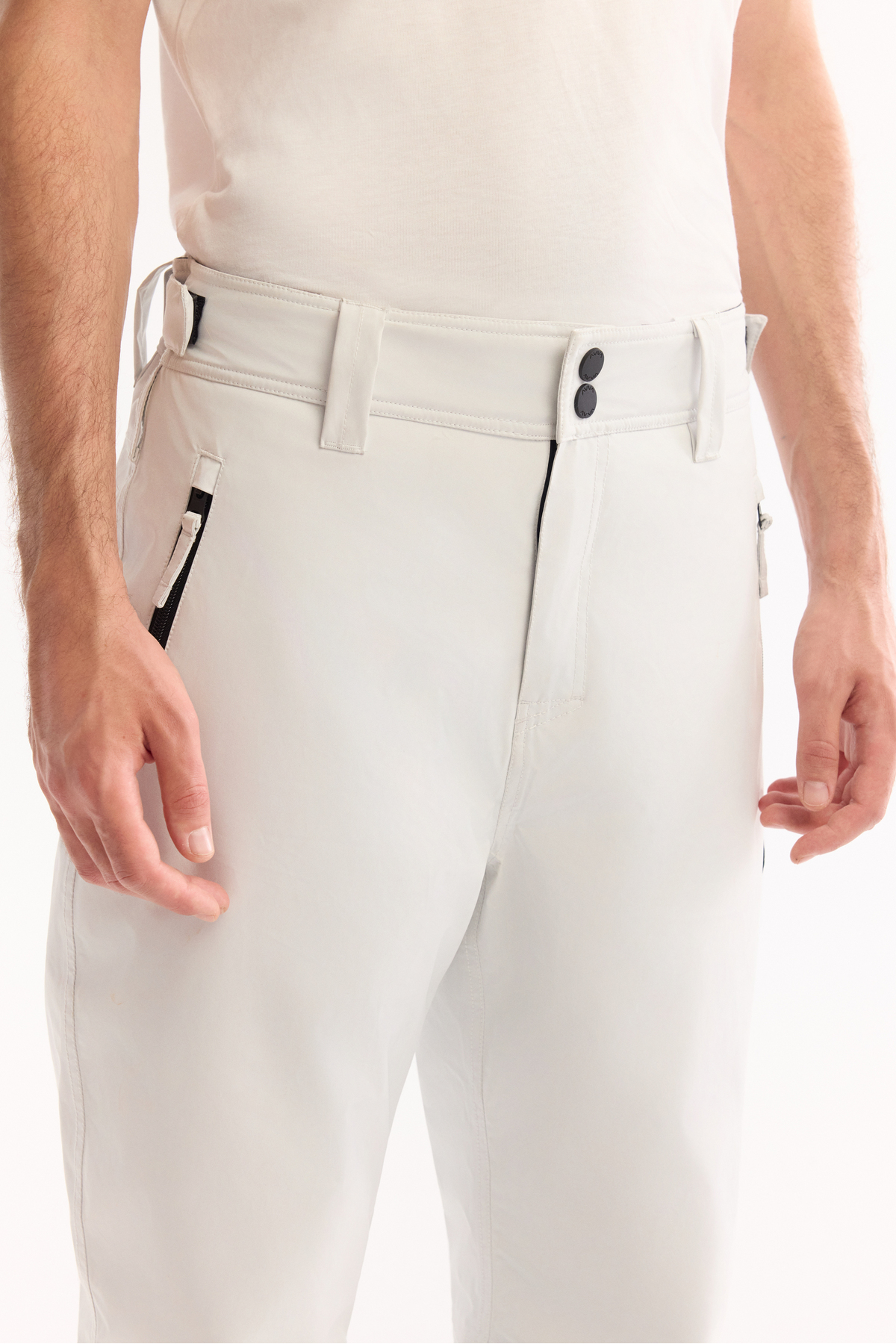 شلوار اسکی مردانه سفید ضد آب و ضد باد با کمر چسبی مدل Comfort Fit A52Y3125
