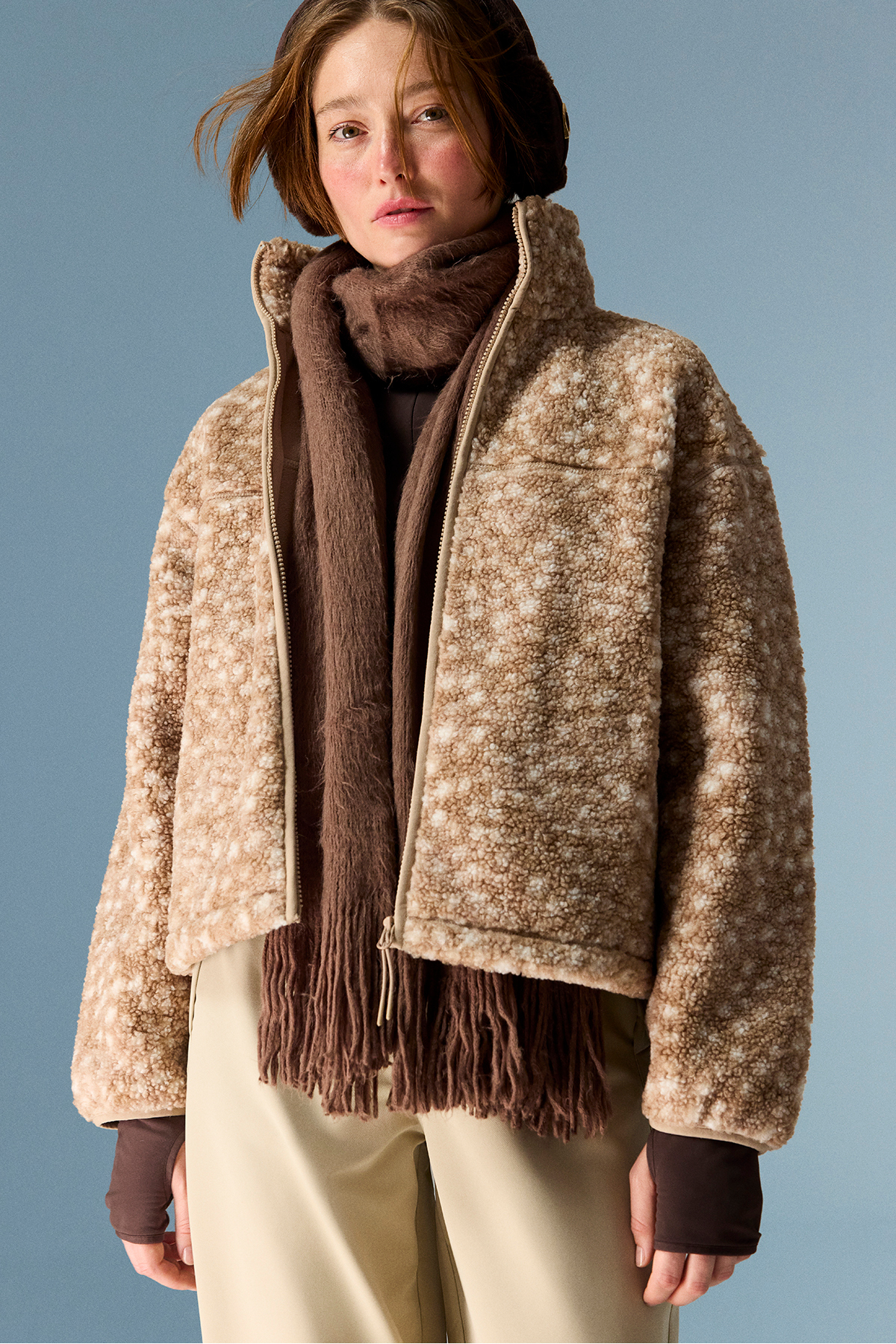 ژاکت بلند آستین‌دار شِرپا با طرح بامبی