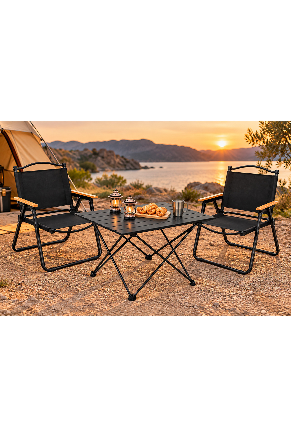 Royal Home Folding Trekking Set 2 Chairs and Table