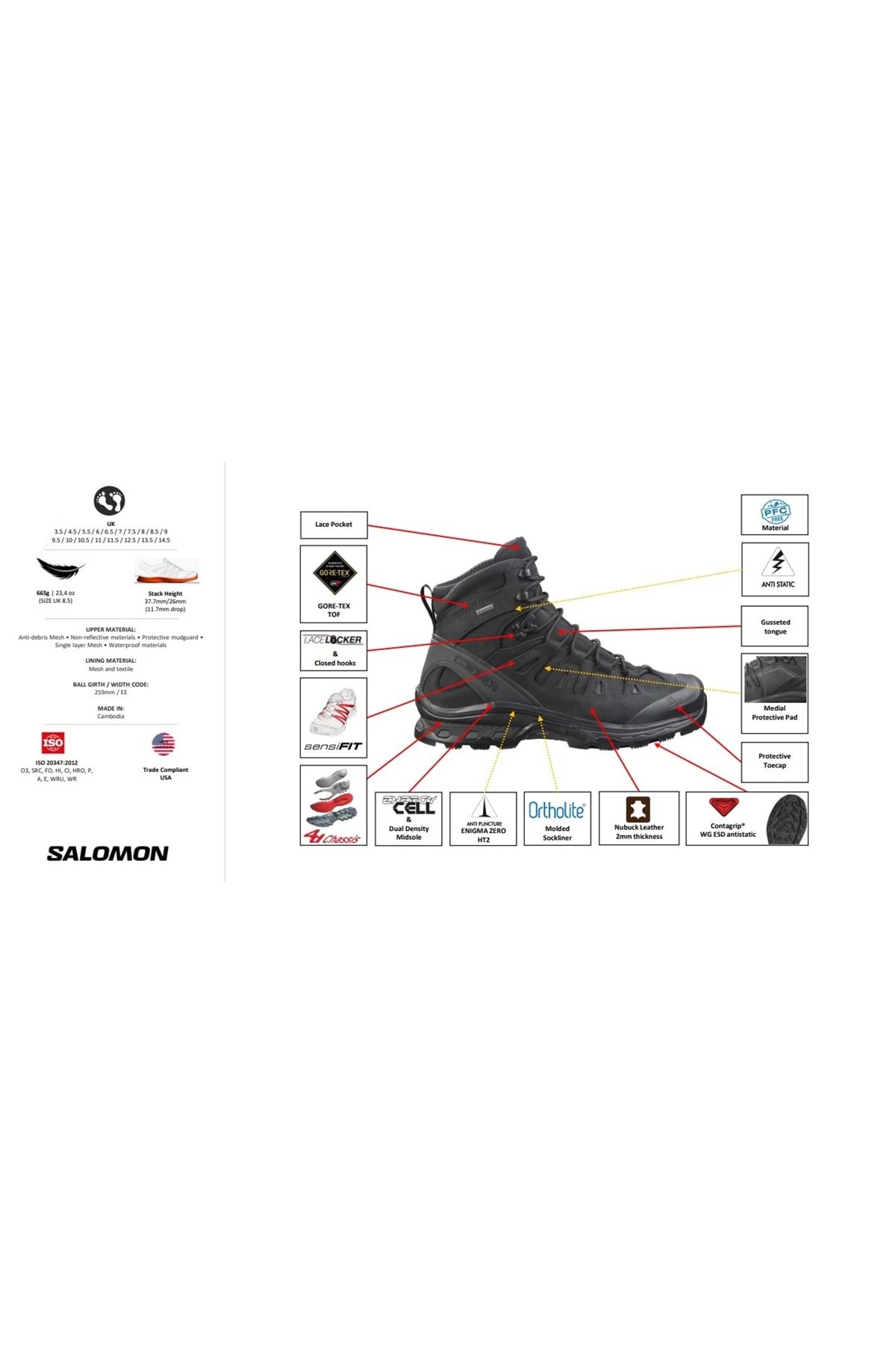 بوت تاکتیکال مردانه لوا مدل Gore-Tex® ضد آب ویژه نیروهای ویژه