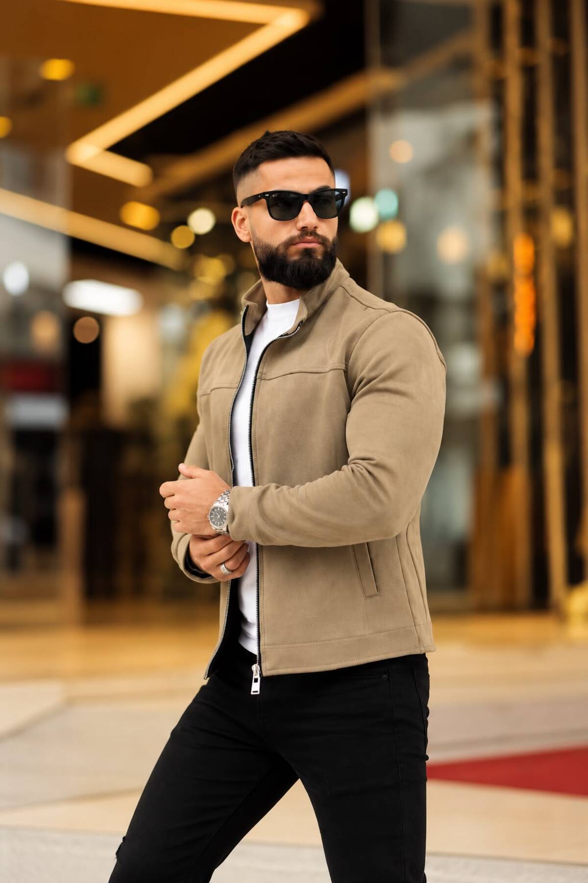 کت جکیت سوئدی فیت اسلیم یقه ایستاده فصلی