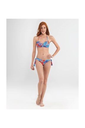 Kadın Tropik Baskılı Bikini Üst - 8586 -