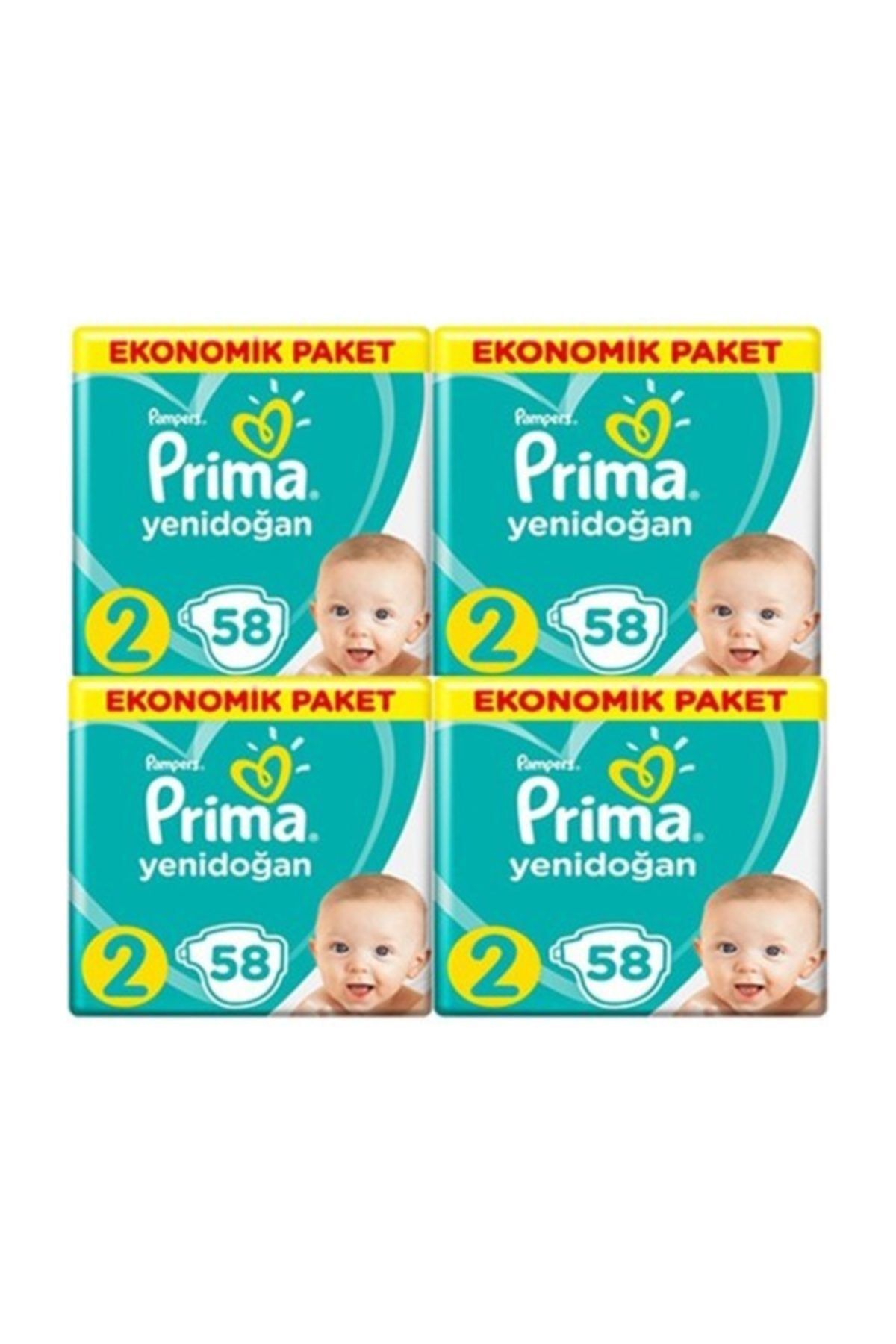 Prima 2 Beden Ekonomik 58 4 232 Adet Bebek Bezi Trendyol