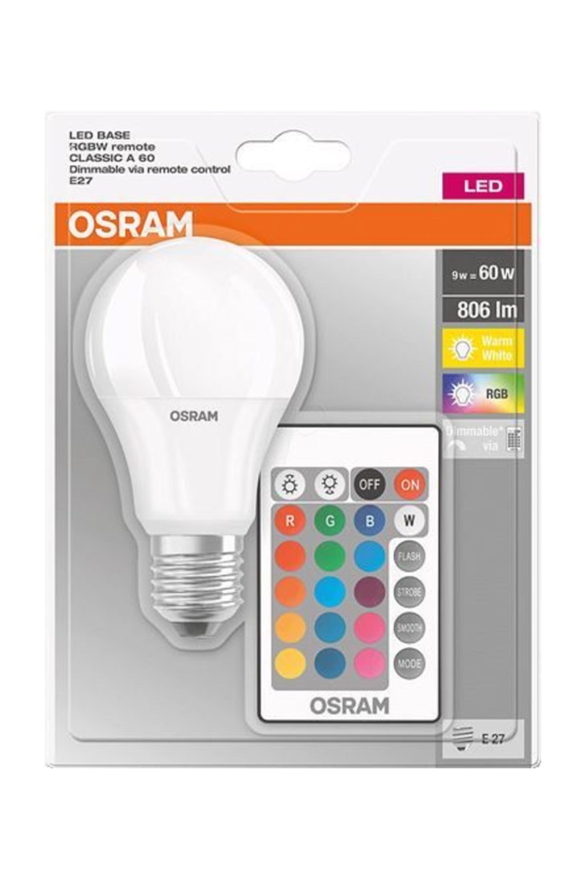Osram Led Uzaktan Kumandali Renk Degistiren 9w 806 Lm E27 Ampul Rgb Fiyatlari Ozellikleri Ve Yorumlari En Ucuzu Akakce