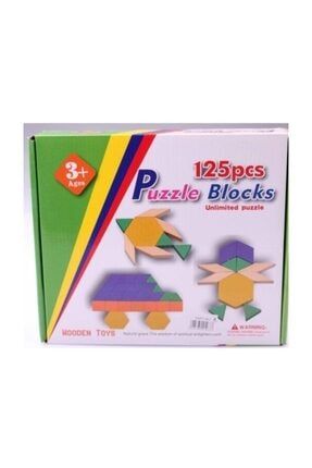 Rasyonel Wooden Toys Puzzle Blocks Unlimited Puzzle +3 Yaş 125 Pc 5866236