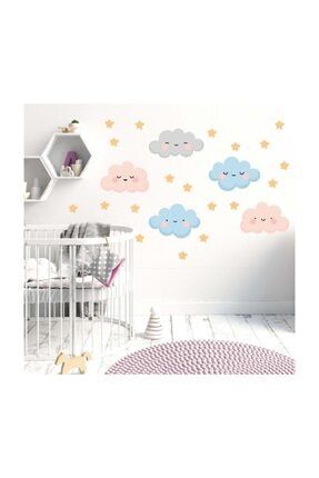 Bulutlar Ve Yıldızlar Duvar Sticker Seti Bulutlar ve Yıldızlar