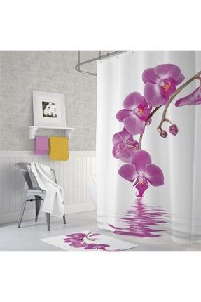 Zethome Tropik Orchid Banyo Duş Perdesi Tek Kanat 1x180x200 BAPTROORCDSTT