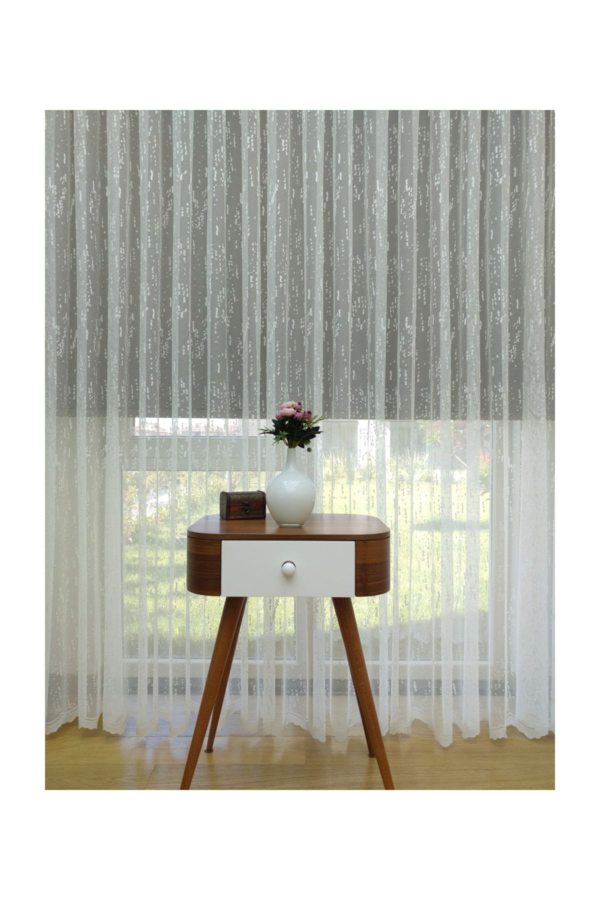 Esse Home Perdeau Din Tul Texturat Tricotat Personalizat, 300x250, Pliu Strâns, 1/3 - 300 x 250