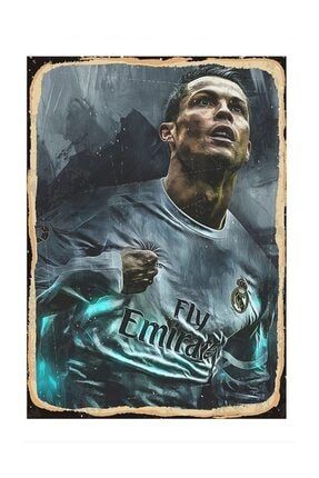 Cristiano Ronaldo Hediyelik Ahşap Tablo 35x50cm dikey-12767-35-50