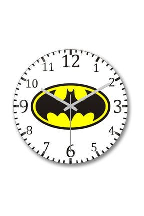 Batman Logo1 Duvar Saati Bombeli Gercek Cam S115