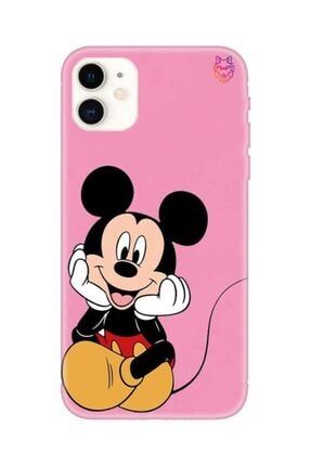 Iphone 11 - Pembe Silikon Kılıf - Mickey Mouse KK0000099