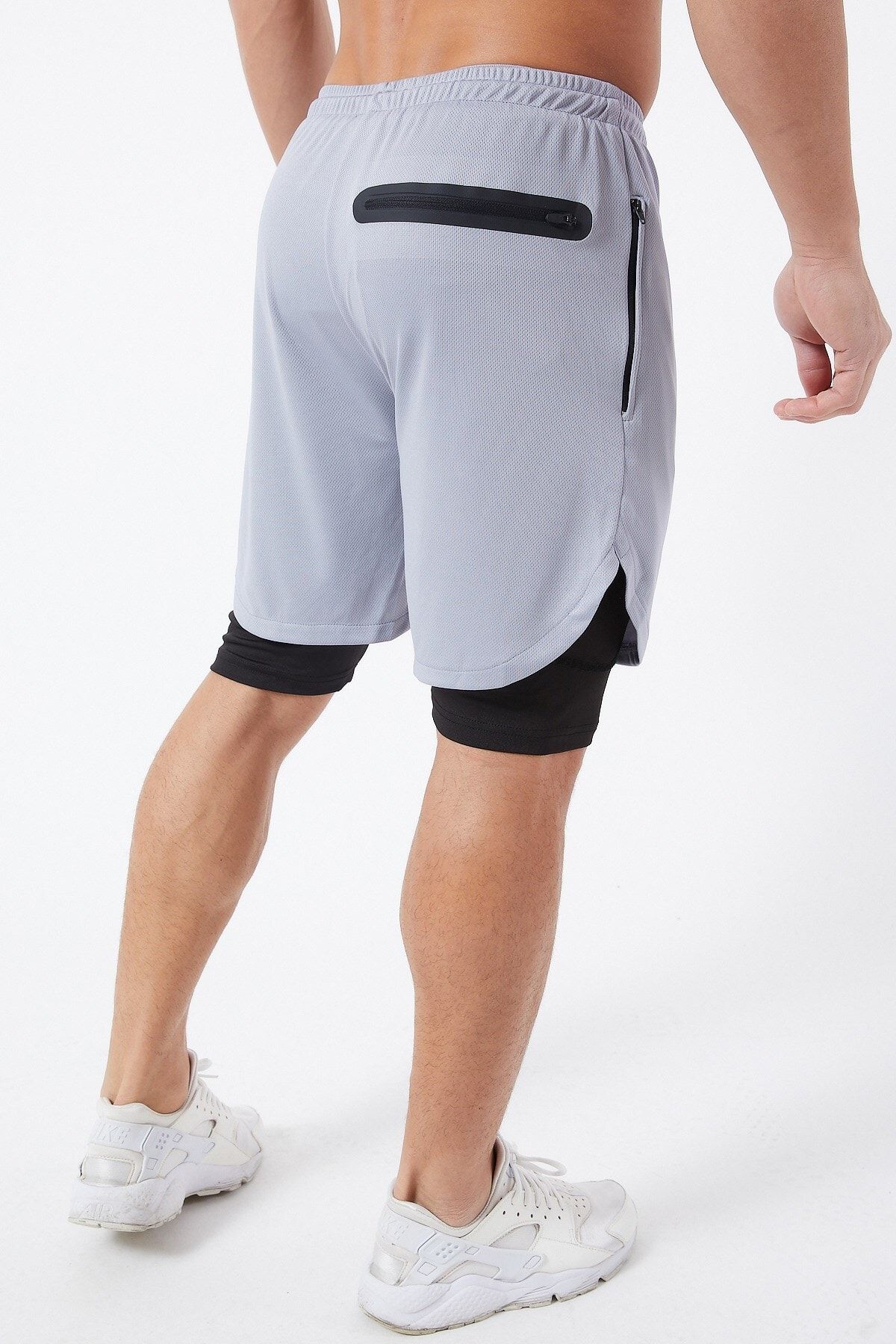 Gymwolves Erkek Spor Sort Cift Katmanli Light Gri Comfortable Serisi Trendyol