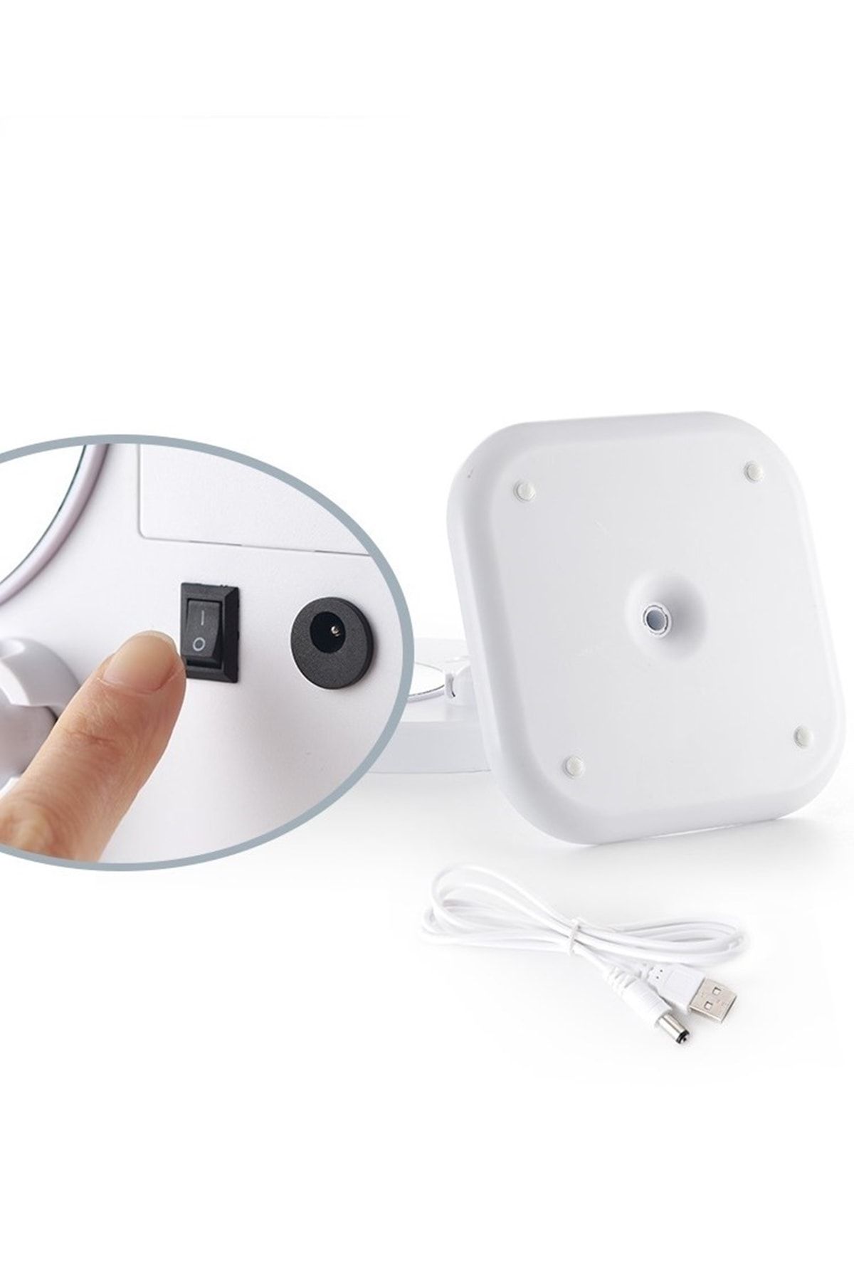 LAND OF MYTH-- 23 LED Light Makeup Mirror with 1x-5x Magnification, 360° Rotating, Touch Sensor, Wired 5