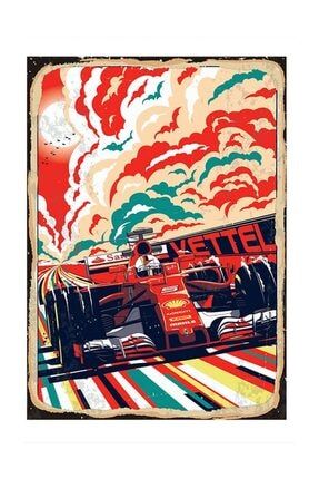 Vettel F1 Model Ahşap Tablo 50x70cm dikey-13255-50-70