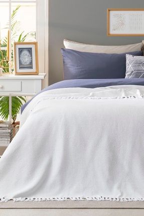English Home Pure Dokuma Cift Kisilik Yatak Ortusu 240x260 Cm Gri Trendyol