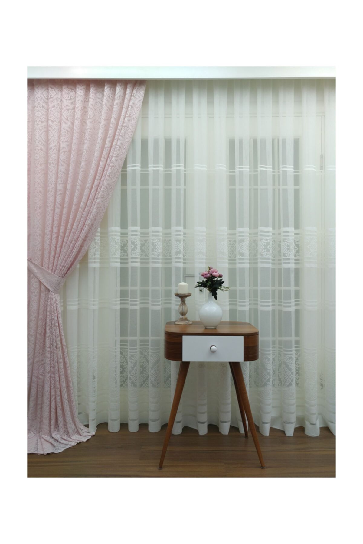 Esse Home Perdele Din Tul Cu Model Tricotat Kdk De Înaltă Calitate, 100x250, Pliu Strâns, 1/3 - 100 x 250