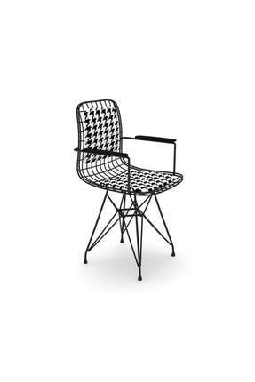 Knsz kafes tel sandalyesi 1 li mazlum syhkono kolçaklı sırt minderli ofis cafe bahçe mutfak MB.SND.01.01.23.701