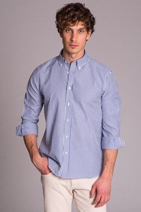 Dufy Beyaz Desenli Pamuklu Polyester Erkek Gomlek Slim Fit Trendyol
