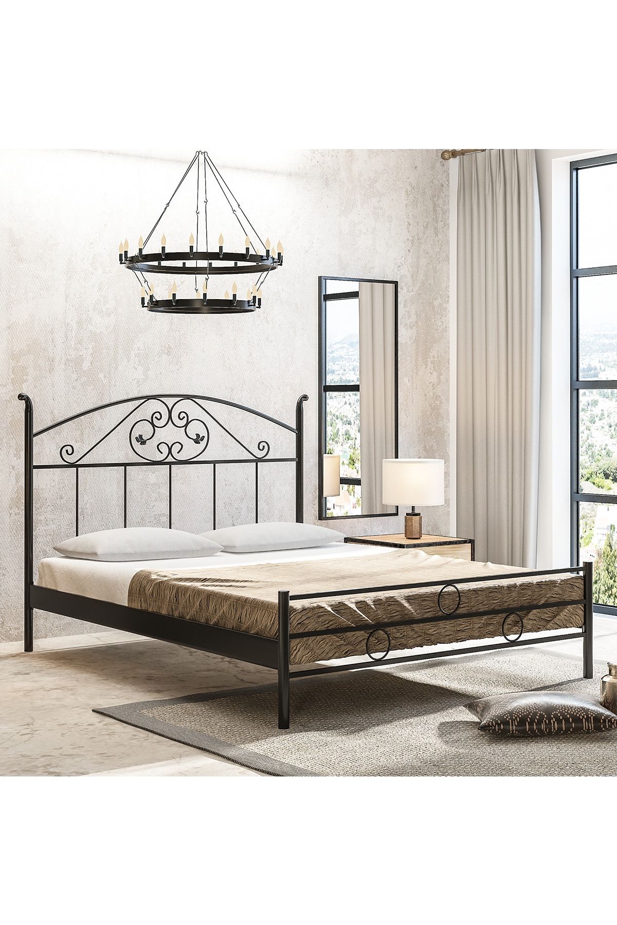 Fano Gizem 150x200 Ferforje Metal Karyola Cift Kisilik Ferforje Yatak Trendyol
