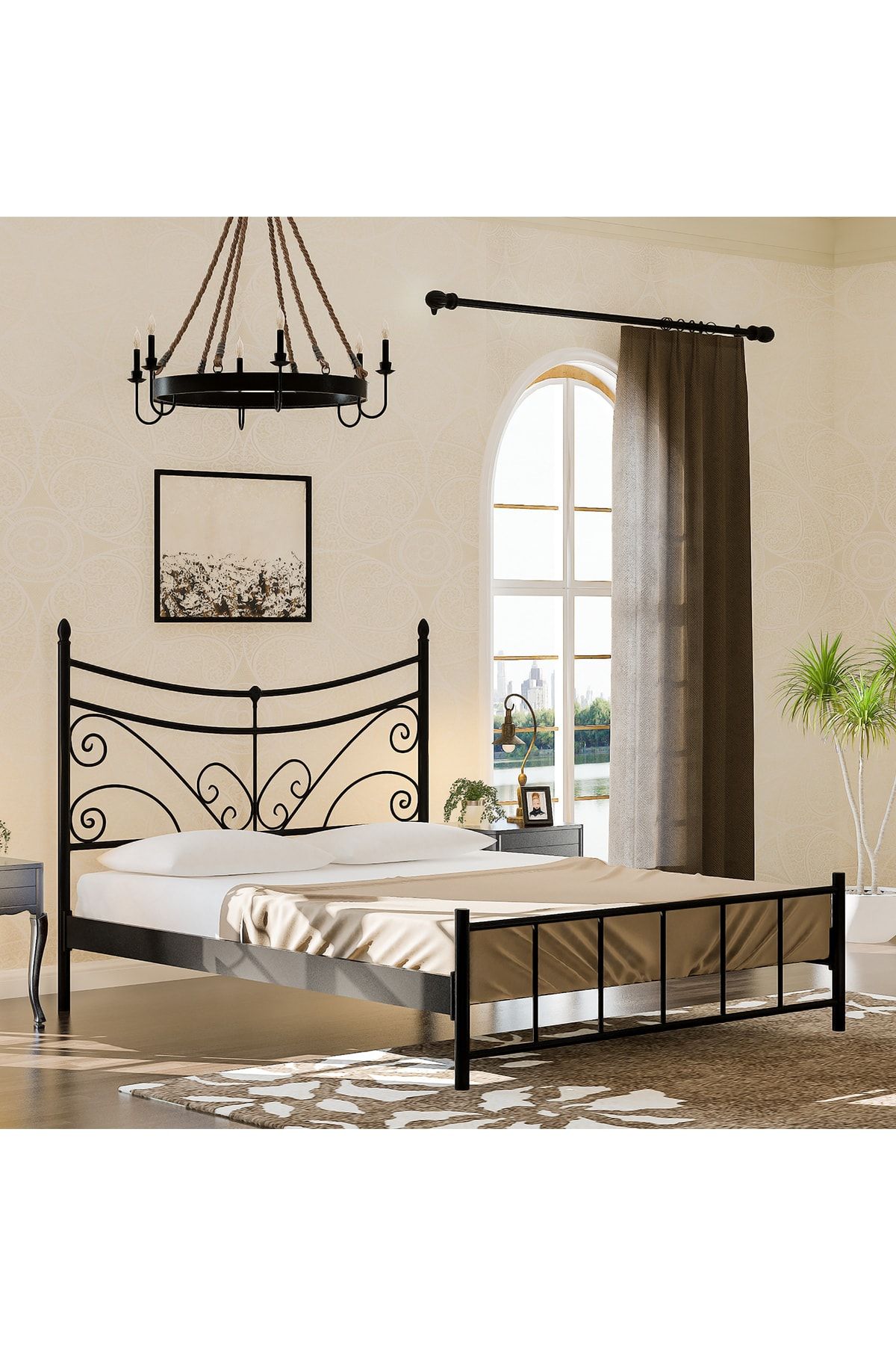 Fano Lale 90x200 Metal Karyola Tek Kisilik Ferforje Tarz Yatak Trendyol