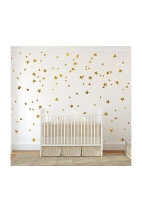 Altın Yıldızlar Puantiyeler Dekoratif Çok Amaçlı Çocuk Odası Sticker ARKSN000781