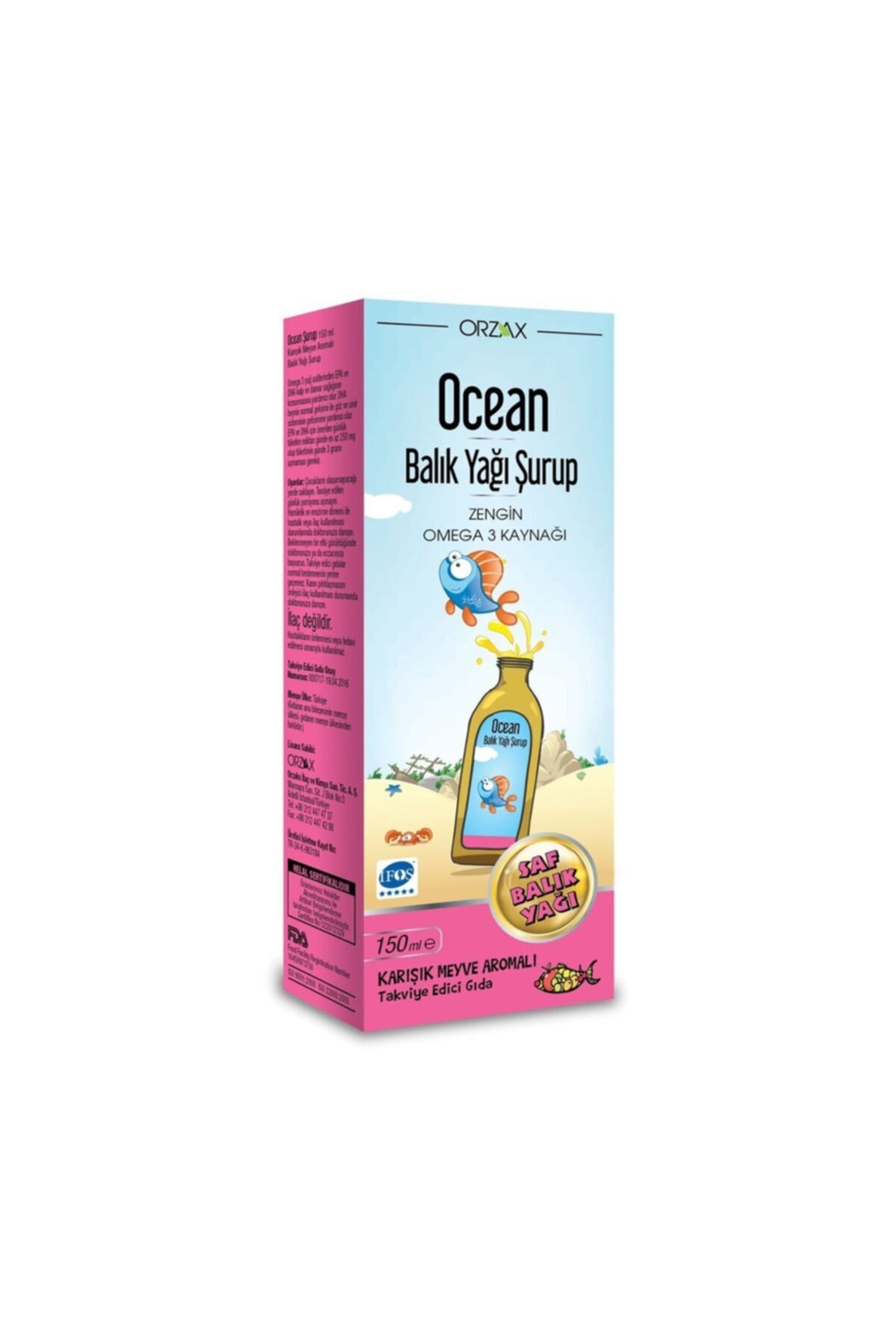 Ocean Fish Oil Tutti Frutti Karışık Meyve Aromalı Şurup (150 Ml)