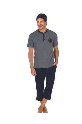 Akasya Erkek Kisa Kollu Yaka Dugmeli Ve Cepli Battal Beden Kapri Pijama Takimi 1527 Trendyol