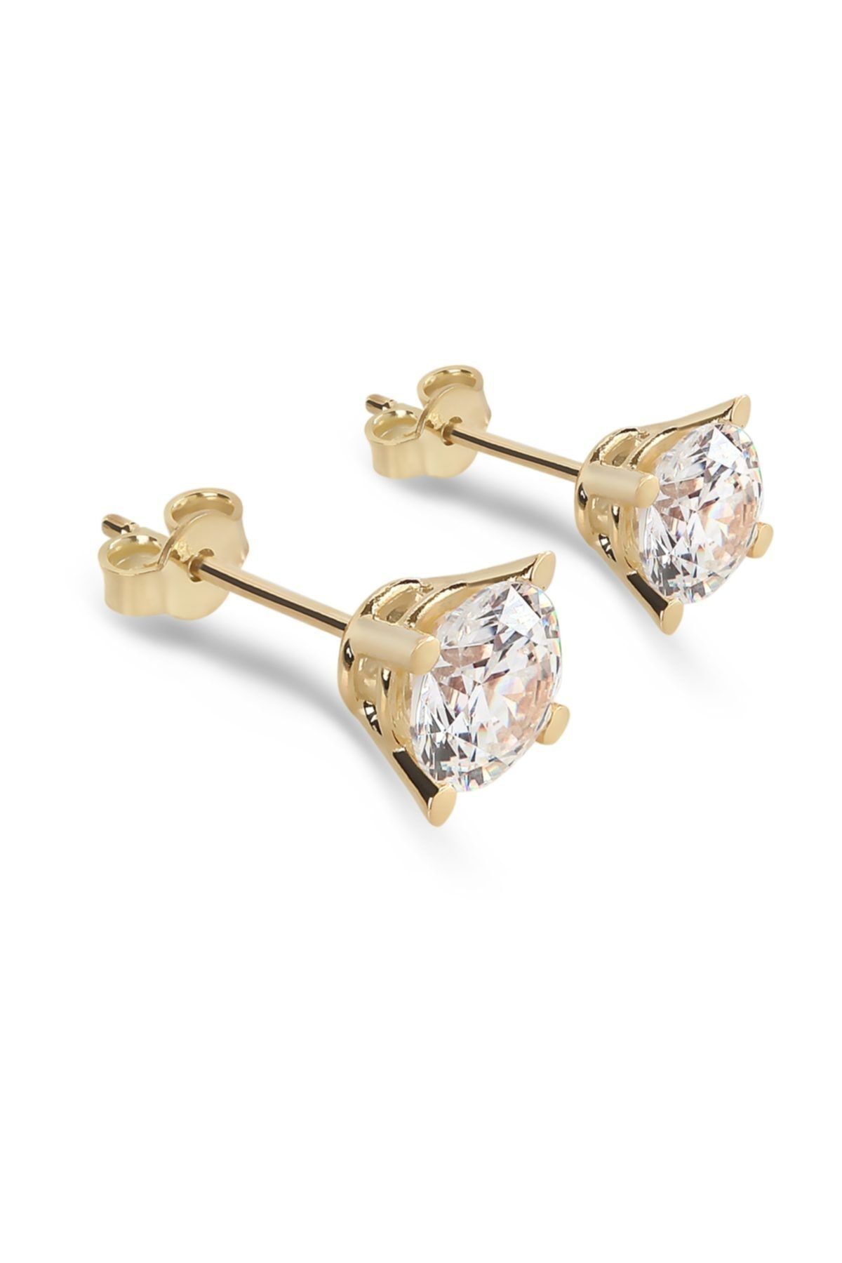 2 Crt Swarovski Tektaş Gümüş Kadın Küpe Dh15sr