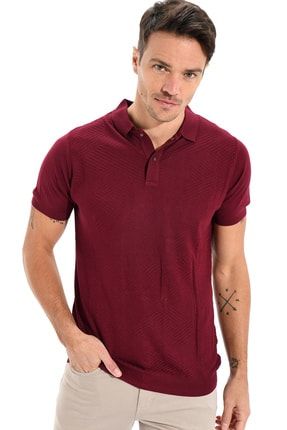 Morven Polo Yaka Cizgili Desen Triko Tshirt Haki Trendyol