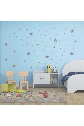 Çoçuk Odası Ve Oda Süslemeleri Için 78 Adet Yıldız Duvar Sticker - Gri MG1256