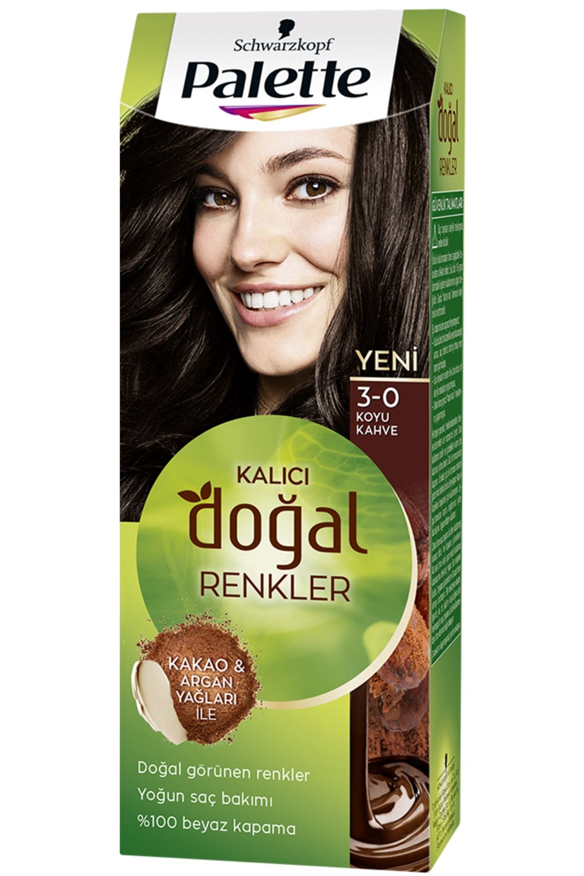 Schwarzkopf Palette Naturel 30 Koyu Kakao Saç Boyası, Yağ Bakımlı