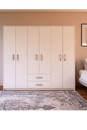 Metalia Lux 6 Kapi 2 Cekmeceli Aynali Gardrop Dolap Trendyol