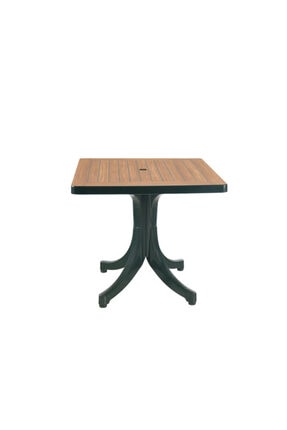 Papatya Diva Masa Plastik Bahce Masasi Teak Ahsap Desenli Yuvarlak 120 Cm Trendyol