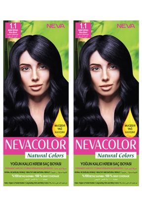 2’li Natural Colors 1.1 Mavi Siyah - Kalıcı Krem Saç Boyası Seti 2NC11