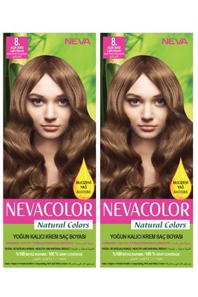 2’li Natural Colors 8. Açık Sarı - Kalıcı Krem Saç Boyası Seti 2NC8