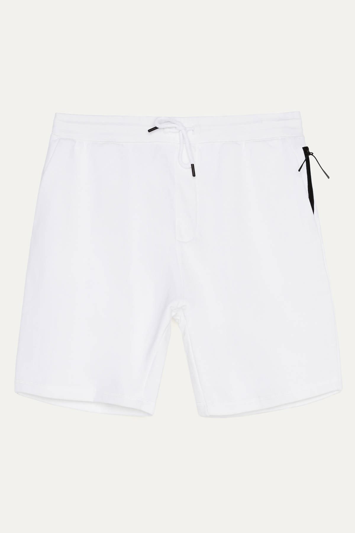 Bershka Erkek Beyaz Koton Bermuda 02672478 Trendyol