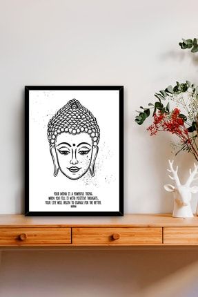 Mel S Land Oum Buddha Buda Baskili Resimli Cerceveli 20x30 Cm Tablo Trendyol