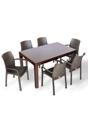 Estelia Rattan Elena 80x80 Cm Masa Takimi Trendyol