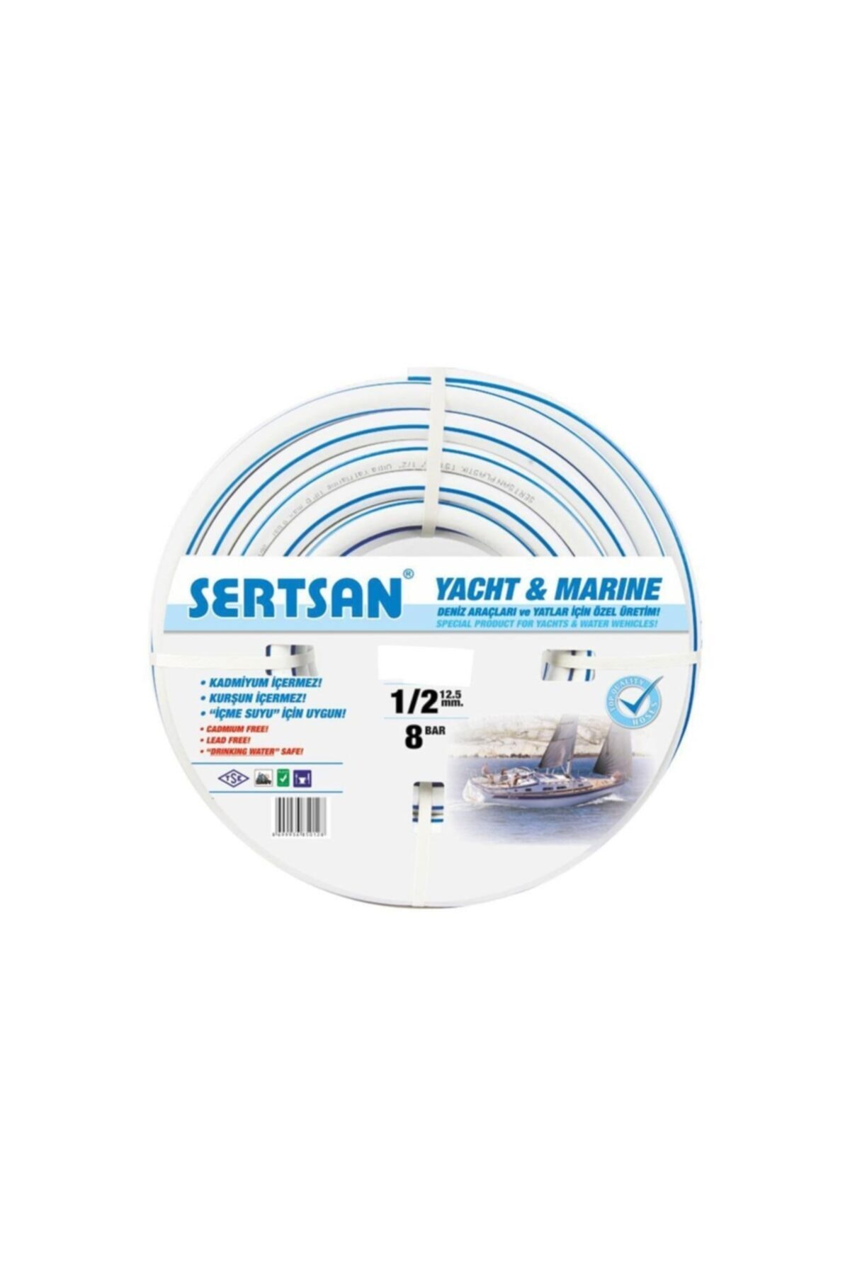 Sertsan 1/2'' Yat Marine Tekne Bahçe Sulama Hortumu 25 m