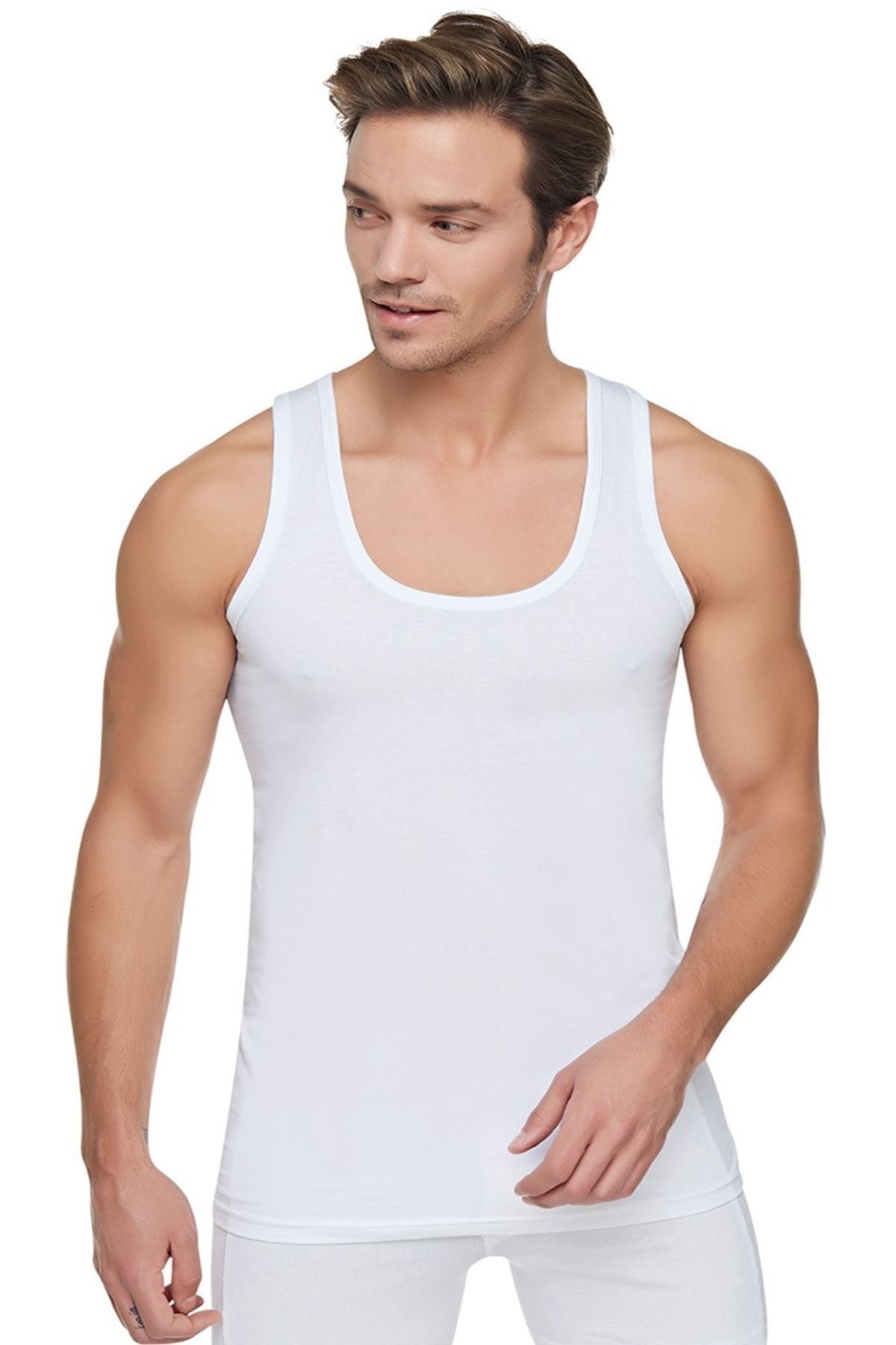 Tutku Tricou Pentru Bărbați New Season White Classic - 2 Bucăți 100% Bumbac Masculin - S