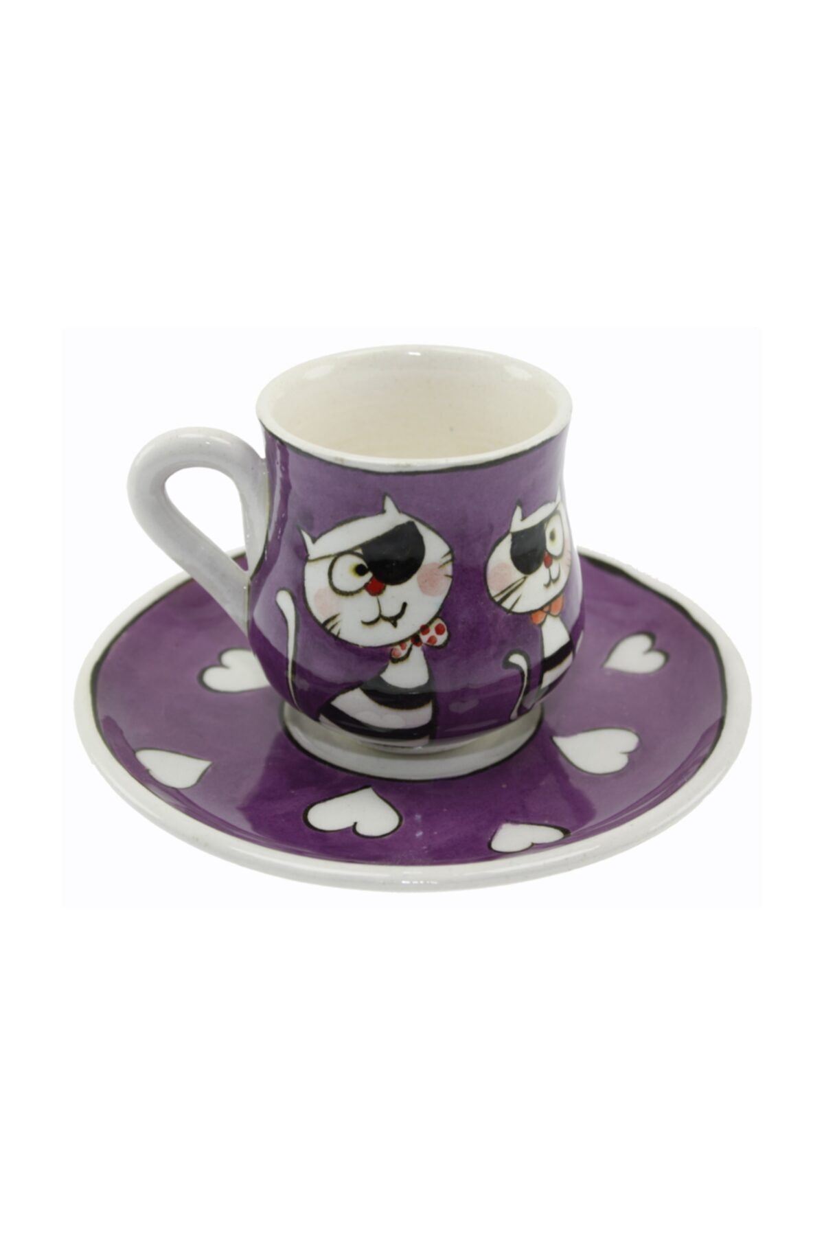 Korsan Kedi Kahve Fincanı Tabak:12cm Fincan:6x8cm