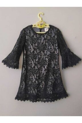 Siyah Dantel Kız Çocuk Elbise 081012